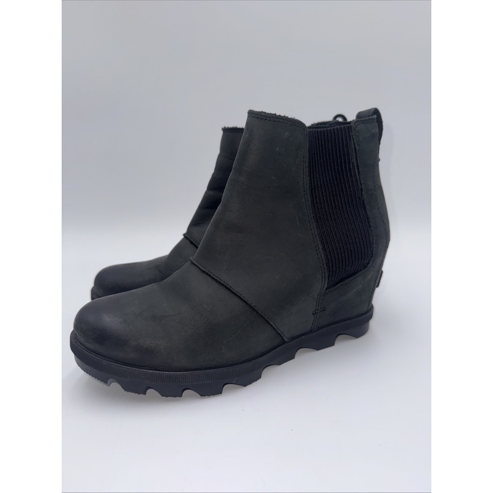 Sorel Joan of Arctic II Wedge Chelsea Boot Black Womens Size 8.5 Fall Winter